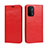 Leather Case Stands Flip Cover Holder D07T for OnePlus Nord N200 5G Red
