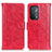 Leather Case Stands Flip Cover Holder D07Y for OnePlus Nord N200 5G Red