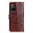 Leather Case Stands Flip Cover Holder D07Y for Oppo F19 Pro+ Plus 5G Brown