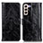 Leather Case Stands Flip Cover Holder D07Y for Samsung Galaxy S21 5G Black