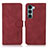 Leather Case Stands Flip Cover Holder D08Y for Motorola Moto G200 5G Red