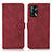 Leather Case Stands Flip Cover Holder D08Y for Oppo A95 4G Red