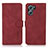 Leather Case Stands Flip Cover Holder D08Y for Oppo K10 5G Red