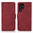 Leather Case Stands Flip Cover Holder D08Y for Samsung Galaxy S21 Ultra 5G Red