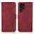 Leather Case Stands Flip Cover Holder D08Y for Samsung Galaxy S23 Ultra 5G Red