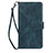 Leather Case Stands Flip Cover Holder D09T for Samsung Galaxy S21 5G Blue