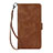 Leather Case Stands Flip Cover Holder D09T for Samsung Galaxy S21 5G Brown