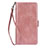 Leather Case Stands Flip Cover Holder D09T for Samsung Galaxy S21 5G Rose Gold