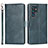 Leather Case Stands Flip Cover Holder D09T for Samsung Galaxy S21 Ultra 5G Blue