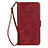 Leather Case Stands Flip Cover Holder D09T for Samsung Galaxy S22 5G Red