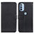 Leather Case Stands Flip Cover Holder D09Y for Motorola Moto G41 Black