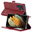 Leather Case Stands Flip Cover Holder D10T for Samsung Galaxy S22 Ultra 5G Red
