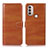 Leather Case Stands Flip Cover Holder D10Y for Motorola Moto E20 Brown