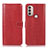 Leather Case Stands Flip Cover Holder D10Y for Motorola Moto E20 Red