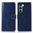 Leather Case Stands Flip Cover Holder D10Y for Motorola Moto Edge S30 5G Blue