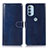 Leather Case Stands Flip Cover Holder D10Y for Motorola Moto G41 Blue