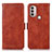 Leather Case Stands Flip Cover Holder D11Y for Motorola Moto E20