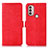 Leather Case Stands Flip Cover Holder D11Y for Motorola Moto E20 Red