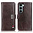 Leather Case Stands Flip Cover Holder D11Y for Motorola Moto Edge S30 5G Brown