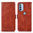 Leather Case Stands Flip Cover Holder D11Y for Motorola Moto G41