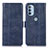 Leather Case Stands Flip Cover Holder D11Y for Motorola Moto G41 Blue