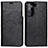 Leather Case Stands Flip Cover Holder D13T for Samsung Galaxy S21 5G Black