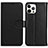 Leather Case Stands Flip Cover Holder DL1 for Apple iPhone 14 Pro Black