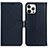 Leather Case Stands Flip Cover Holder DL1 for Apple iPhone 14 Pro Blue