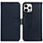 Leather Case Stands Flip Cover Holder DL1 for Apple iPhone 14 Pro Max Blue