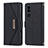 Leather Case Stands Flip Cover Holder DT1 for Sony Xperia 5 III Black