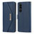 Leather Case Stands Flip Cover Holder DT1 for Sony Xperia 5 III Blue