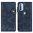 Leather Case Stands Flip Cover Holder DY01 for Motorola Moto G41 Blue