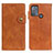 Leather Case Stands Flip Cover Holder DY01 for Motorola Moto G50 Brown