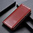 Leather Case Stands Flip Cover Holder for Apple iPhone 12 Brown