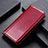 Leather Case Stands Flip Cover Holder for Apple iPhone 12 Mini Red Wine