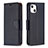 Leather Case Stands Flip Cover Holder for Apple iPhone 13 Black