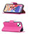 Leather Case Stands Flip Cover Holder for Apple iPhone 13 Hot Pink