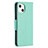 Leather Case Stands Flip Cover Holder for Apple iPhone 13 Mini Cyan