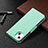 Leather Case Stands Flip Cover Holder for Apple iPhone 13 Mini Cyan