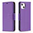 Leather Case Stands Flip Cover Holder for Apple iPhone 13 Mini Purple