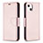 Leather Case Stands Flip Cover Holder for Apple iPhone 13 Mini Rose Gold