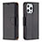 Leather Case Stands Flip Cover Holder for Apple iPhone 13 Pro Black