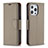 Leather Case Stands Flip Cover Holder for Apple iPhone 13 Pro Khaki