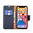 Leather Case Stands Flip Cover Holder for Apple iPhone 13 Pro Max Navy Blue