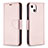 Leather Case Stands Flip Cover Holder for Apple iPhone 13 Rose Gold