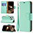 Leather Case Stands Flip Cover Holder for Apple iPhone 14 Pro Cyan