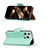 Leather Case Stands Flip Cover Holder for Apple iPhone 14 Pro Cyan