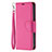 Leather Case Stands Flip Cover Holder for Apple iPhone 14 Pro Max Hot Pink