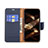 Leather Case Stands Flip Cover Holder for Apple iPhone 14 Pro Navy Blue