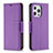 Leather Case Stands Flip Cover Holder for Apple iPhone 14 Pro Purple